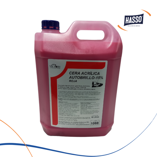 VICTORY CERA ACRILICA AUTOBRILLO ROJA (15%) 10L